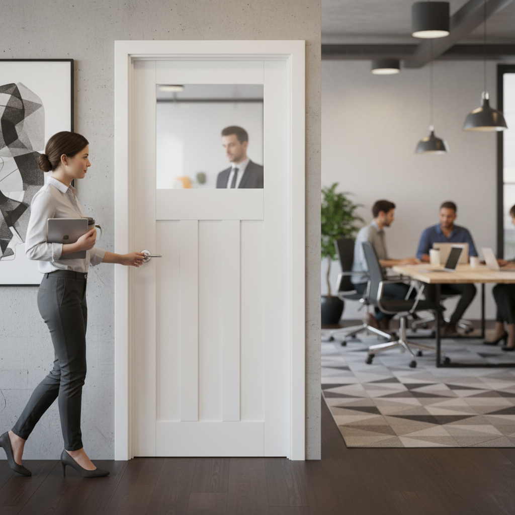 Premium Internal White Door with Clear Glass Panel, 3-Panel Design, Ready for Finishing