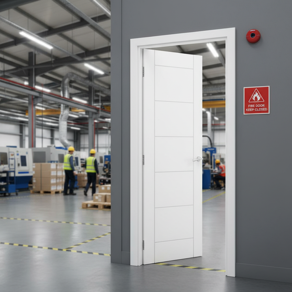 Premium Internal White Primed FD30 Fire Door with Solid Core and Acoustic Performance
