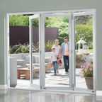 Premium 8ft Slimline White Timber External Bifold Door Set with Double Glazing and Advanced UV Protection