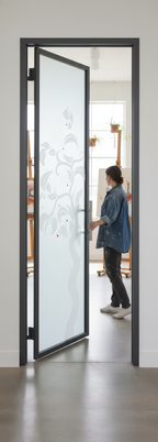 Premium Frameless Satin Glass Door with 100mm Jambs and Stylish Ball Handle - Custom Sizes Available