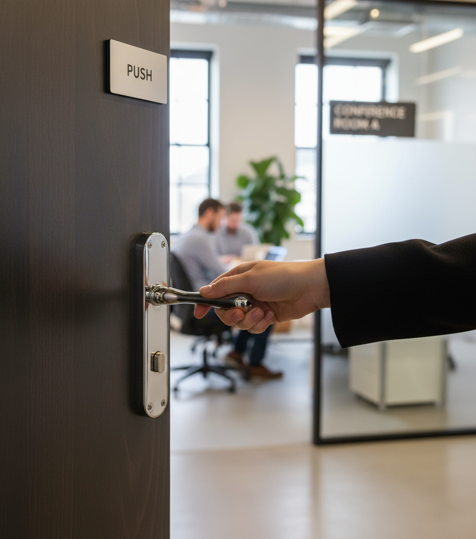 Premium Lever Handle on Backplate with Keyhole and Bathroom Turn Options - High-Quality Professional Grade for Industrial and Commercial Applications