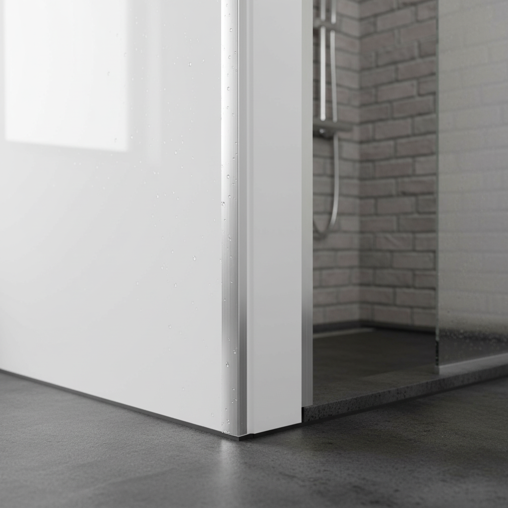 Premium PVC Shower Wall Panelling External Corner Trim for Seamless Finishing in Silver - Durable & Easy to Install