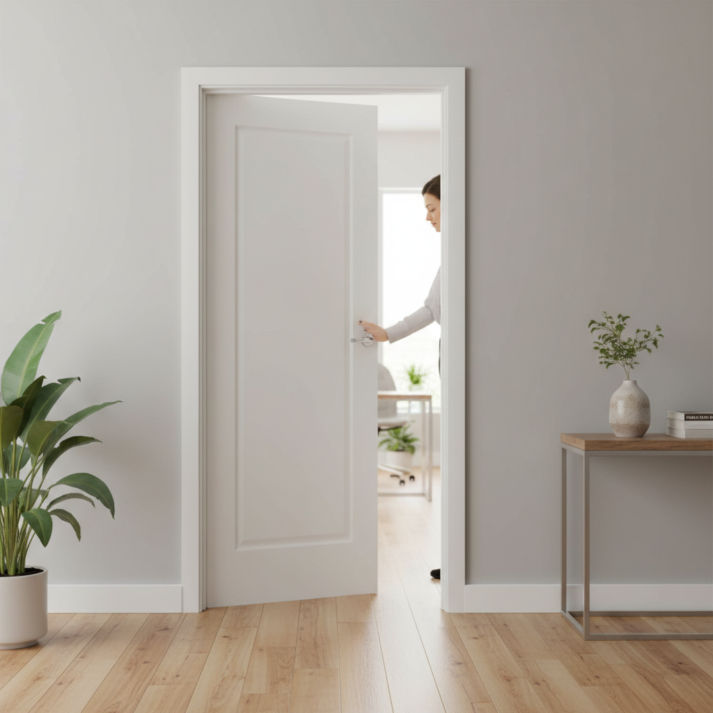 Premium White Internal Door with Central Raised Panel and Elegant Design for Any Home