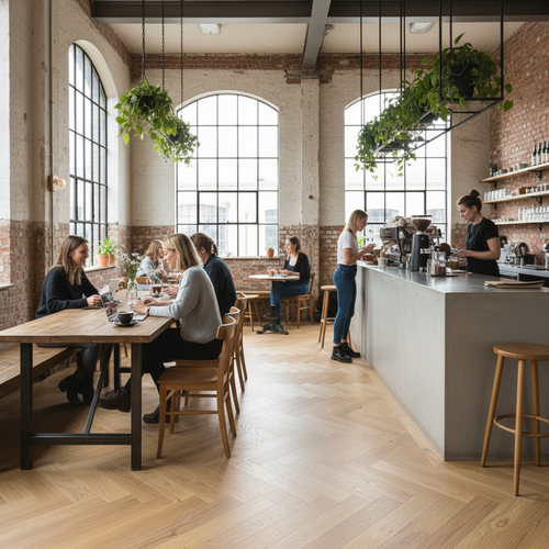 Premium 14mm Herringbone Engineered Real Wood Flooring in Bianco Oak with Matt Lacquer Finish and Optilock Fitting System