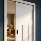 Internal Pocket Door Set, White Primed, 1930's Style, 100mm, Solid Core - detail view