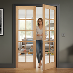 Premium 10L Clear Glazed Door Pair with Safety Glass for Custom Finishing - High-Quality Professional Grade for Industrial and Commercial Applications