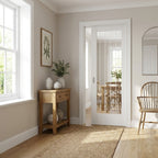 Internal Cottage 1 Light Pocket Door Set with Obscured Glazing, White Primed