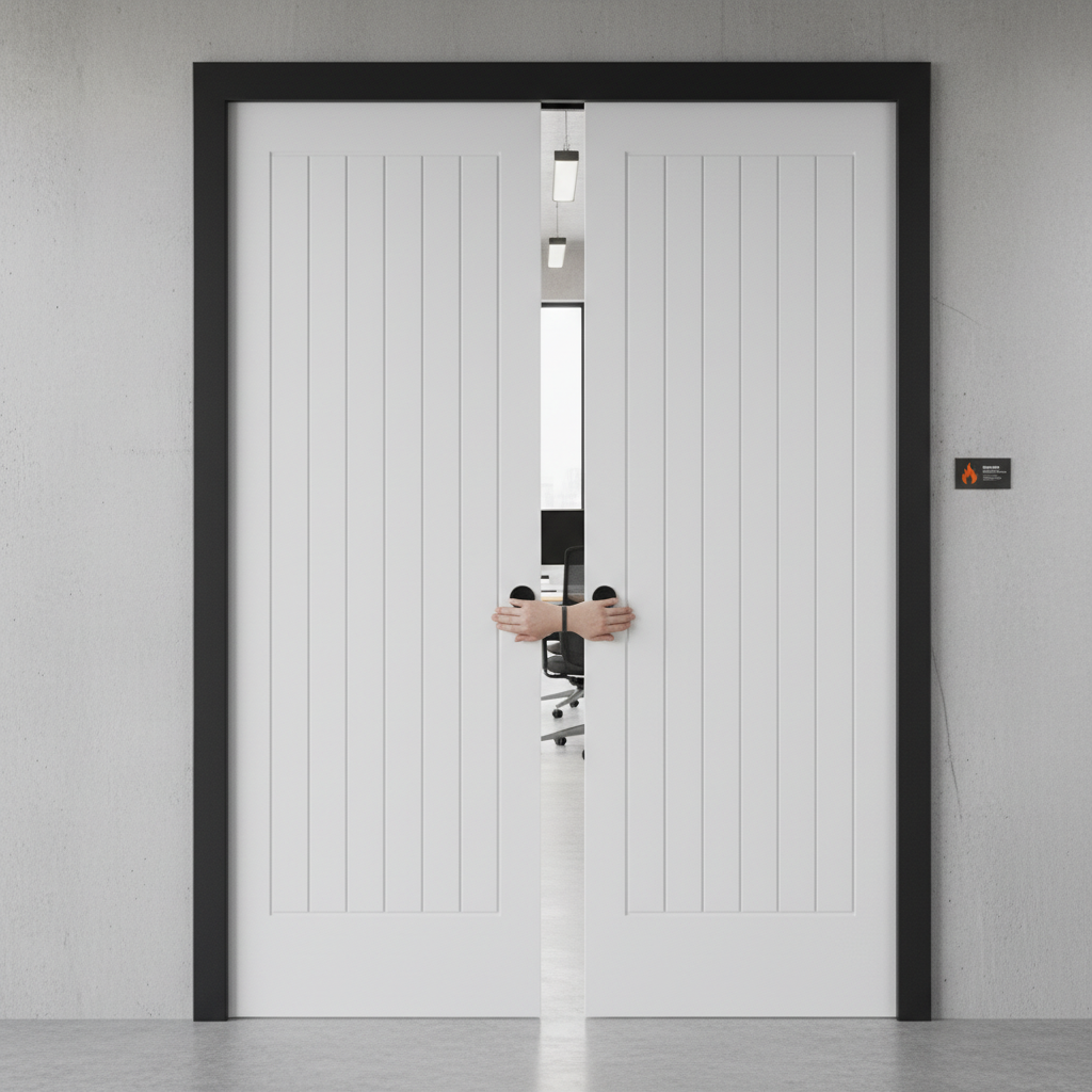 Premium Double Door Fire Rated Pocket Door Set with Quick-Click Frame and High-Density Fire-Resisting Jambs