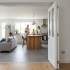 Premium White Moulded Glazed Bifold Door with Clear Safety Glass and Grained Finish