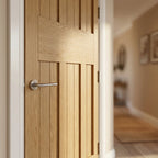 Internal Oak FD30 Fire Door Fully Finished 1930's Design Made to Measure - detail view