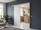 Premium Wall Mounted Sliding Door Kit with 2m Anodised Aluminium Track and Wooden Pelmet for Easy Installation