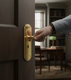 Premium Lever Handle on Backplate with Bathroom Turn and Keyhole Options for Versatile Interior Design