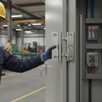 Premium 75mm Button Tipped Hinge Pair - High-Quality Steel Frame with Satin Chrome Finish for Contemporary Style