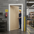 Premium Fully Finished Oak Fire Door with Engineered Construction and Real Oak Inlays for Maximum Strength and Style