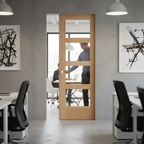 Premium Flush Pocket Door Set with Clear Glazed Panels - Space-Saving Design for Modern and Traditional Interiors