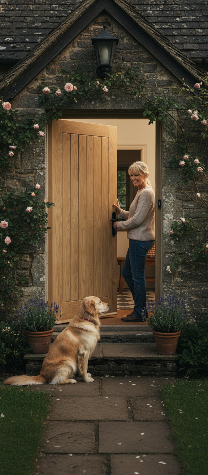 Premium High-Performance External Door with Engineered Oak Veneer and Dowel Construction - Unfinished Ready for Custom Finish