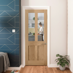 Premium Unfinished Internal Victorian Shaker Door with 2 Panels and Clear Glass Inserts for Elegant Home Design - Image 2
