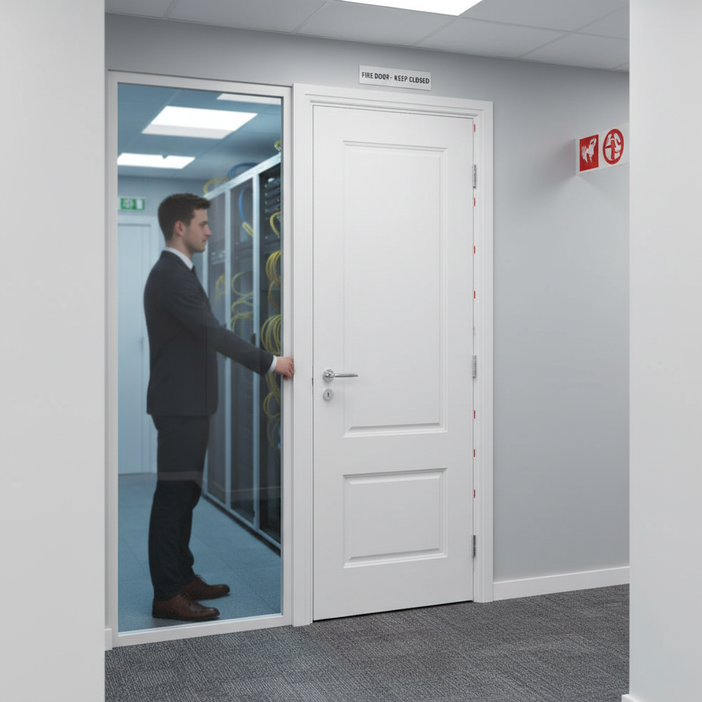 Premium White Primed Fire Door - 30 Minutes Fire Rated, Heavy Duty Solid Core with Bespoke Size Options