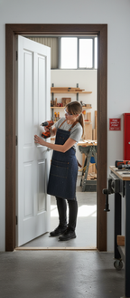 Premium Solid White Internal Door with Four Raised Panels and Fire Rating - High-Quality Professional Grade for Industrial and Commercial Applications