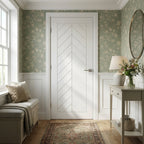 Internal White Primed Chevron Door with Solid Engineered Core, Fully Finished