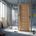 Premium Made-to-Measure FD30 Fire Door - Oak Internal Unfinished Shaker Style with 30 Minutes Fire Resistance