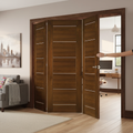 Premium High-Performance Walnut Room Divider with Bi-Folding Doors and Top Hung System for Flexible Space Management