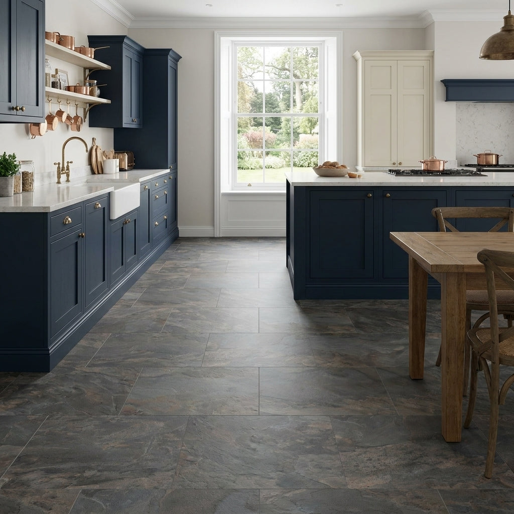 8mm Moisture Resistant Laminate Flooring in Pewter Slate