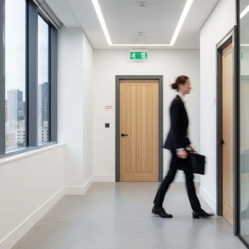 Premium 60 Minute Fire Door with Solid Core, Oak Veneer, and Engineered Construction for Security and Style