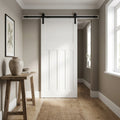 Internal Sliding Door, White Primed, 1930's Style, 4 Panel, Black Top Mounted