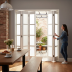 Premium 5 Leaf Bi-Folding Door Set - Easy Operation, Custom Sizes for Room Division