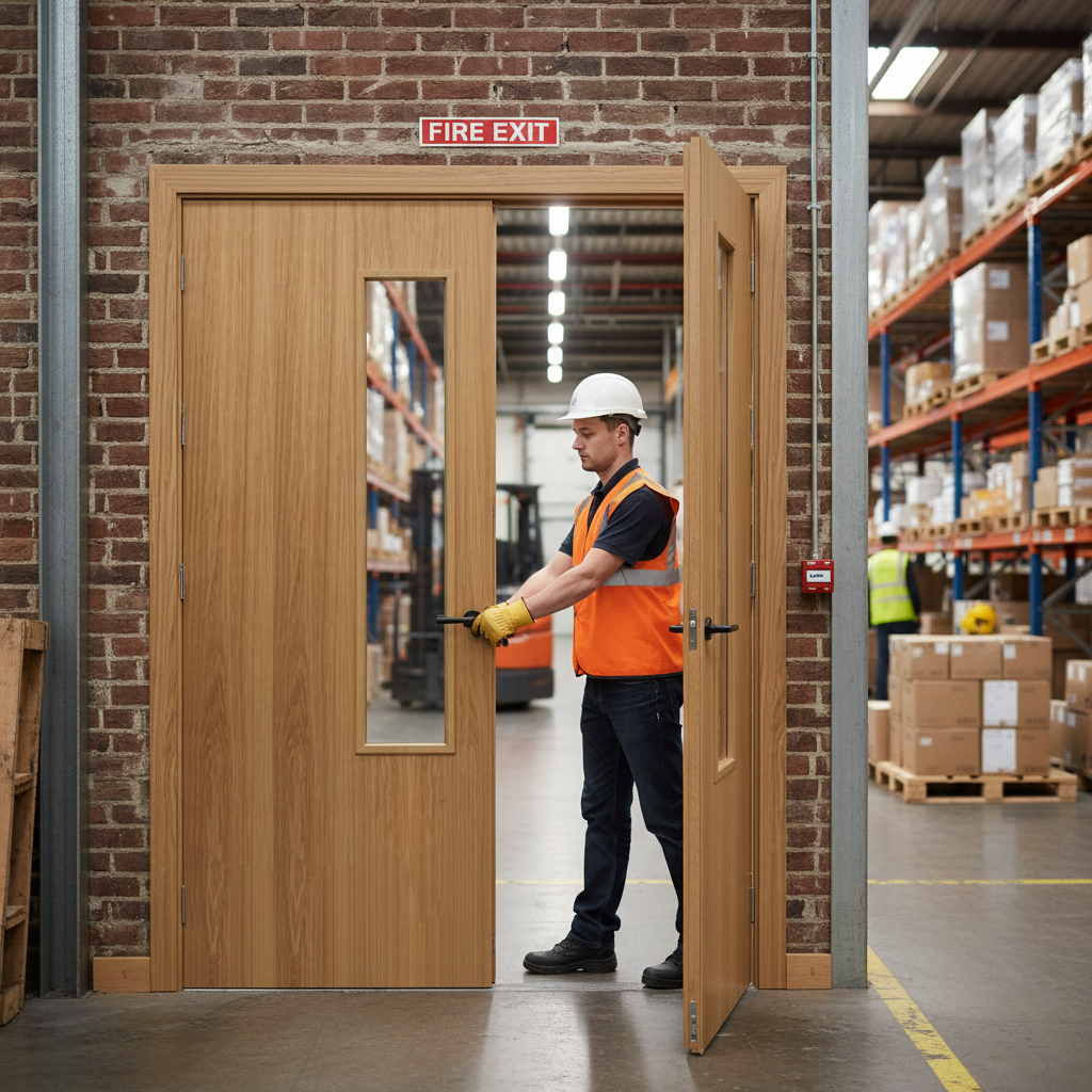 Custom Made Premium FD30 Glazed Oak Fire Door Pair - Bespoke Designs for Any Size and Style