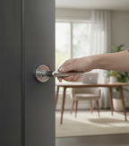 Premium Designer Lever Door Handle on Round Rose - High-Performance Materials and Sophisticated Design