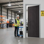 Premium Umber Grey Laminate Door with Decorative Grooves - High-Performance and Low Maintenance Design