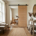 Internal Oak Sliding Door, Fully Finished, Black Top Mounted, Engineered Core