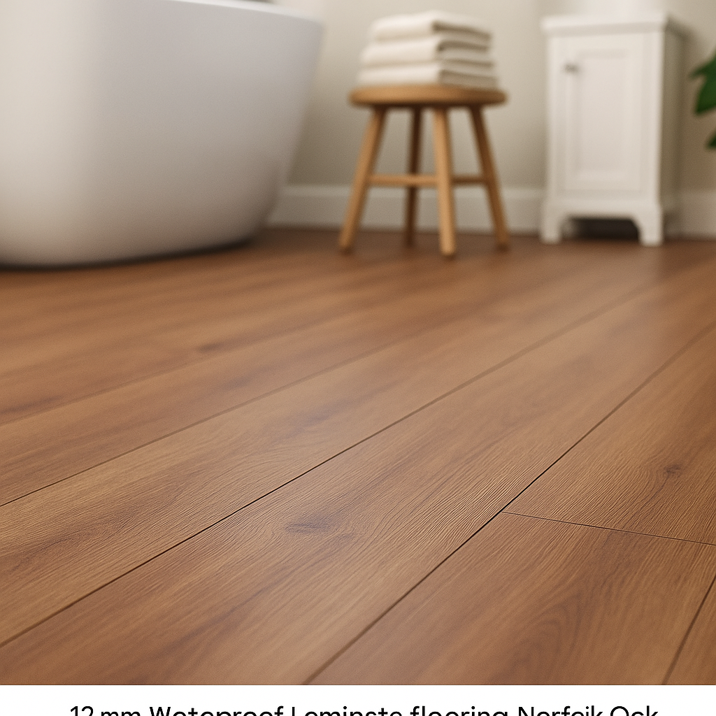 12mm Waterproof Laminate Flooring in Norfolk Oak Finish - detail view