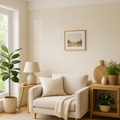 Glossy Cream Ceramic Wall Tile - Smooth Finish for Elegant Interiors