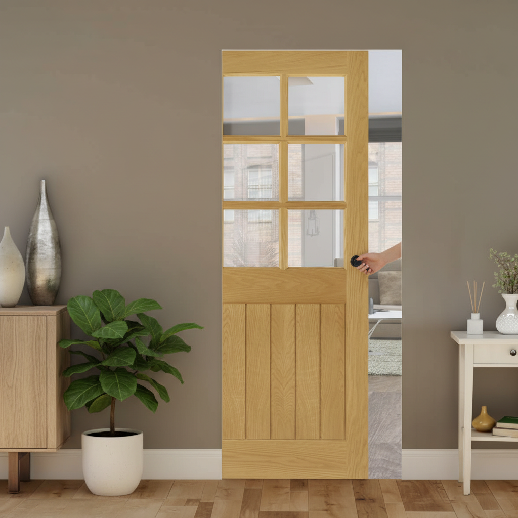 Premium 6L Flush Pocket Door Set with Bevelled Glass for Natural Light and Space-Saving Design