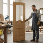 Premium Custom Made Clear Glazed Oak Door with Raised Mouldings for Timeless Interior Design