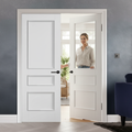 Premium 3 Panel White Internal Door Pair with Raised Mouldings and Engineered Construction for Strength and Stability