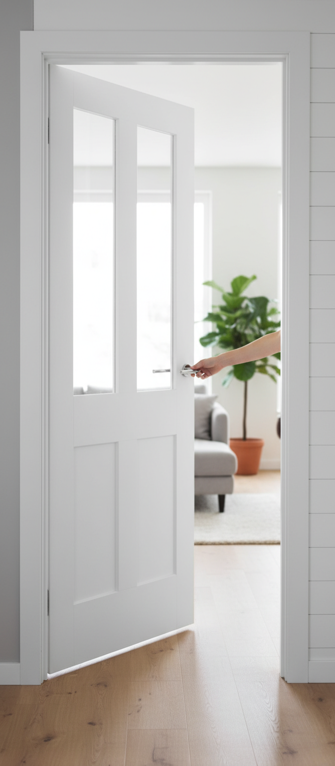 Premium Clear Glazed Internal Door with Solid Core and Engineered Construction for Enhanced Stability and Performance