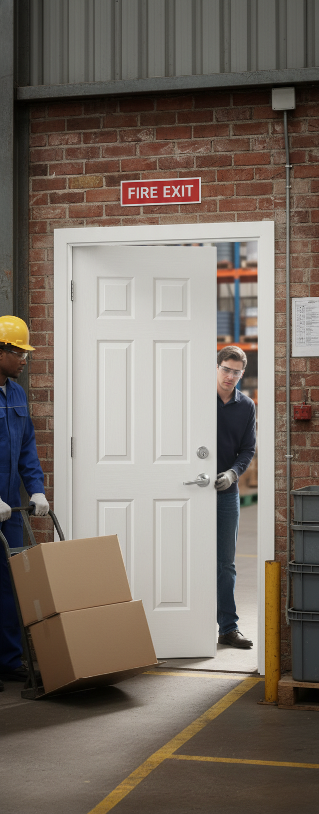 Premium White Moulded Flush Internal FD30 Fire Door with Grained Effect and 30 Minute Fire Rating