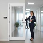 Premium Glazed Fire Door with 3 Light Design and Clear Tempered Safety Glass, 30 Minute Fire Rated