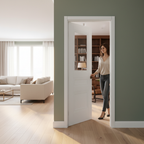 Internal Primed Elegance Henley Glazed Door with Clear Glass Pane and Engineered Core Construction - Image 2
