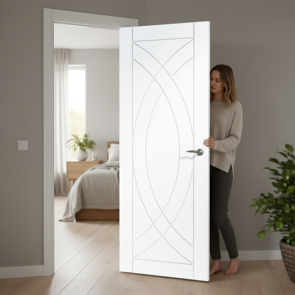 Premium White Primed Internal Door - Ready to Finish for Stylish Interiors - High-Quality Professional Grade for Industrial and Commercial Applicat...