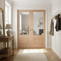 Internal Oak Door Unfinished with 1 Panel and 1 Light Obscure Glazing