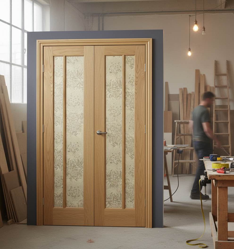 Premium Ogee Profile Oak Architrave for Double Doors - Natural Finish, 2133mm Length