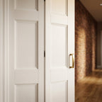 Bi-Fold Internal White Shaker Door, Primed Finish, 8 Panel Design - detail view