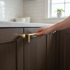 Premium Satin Brass Mitred Knurled Pull Handle 320mm - Stylish and Durable Design for Modern Interiors