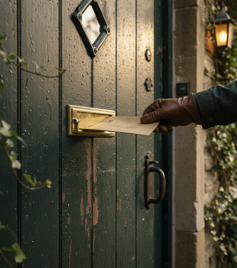 Premium Georgian Style Postal Knocker with Complete Fixings for Door Hardware - High-Quality Professional Grade for Industrial and Commercial Appli...