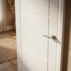 FD30 Fire Door Internal White Primed Finish Solid Engineered Timber Core - detail view